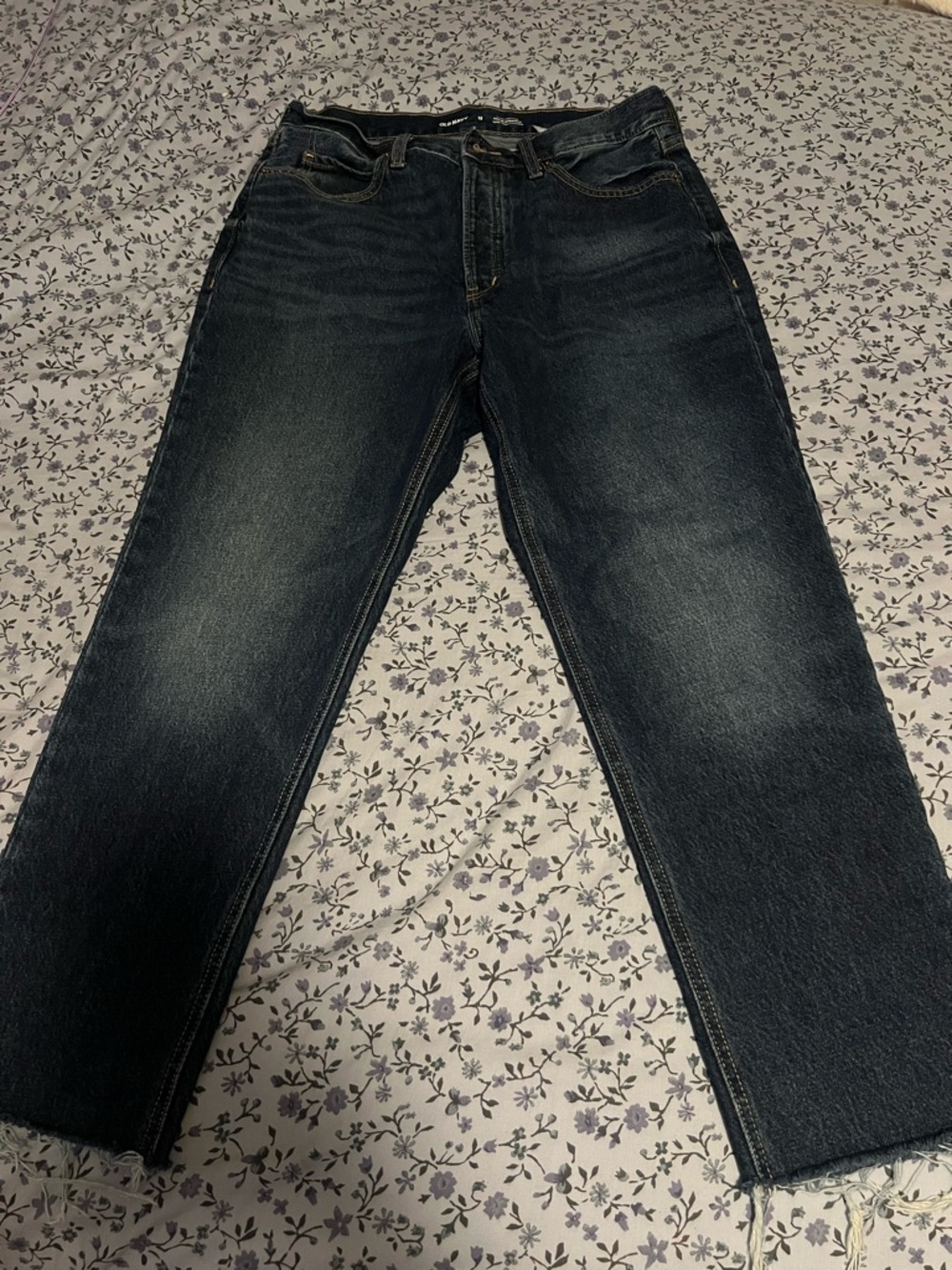 Old Navy Women's Straight Leg Jeans - Dark Blue Wash